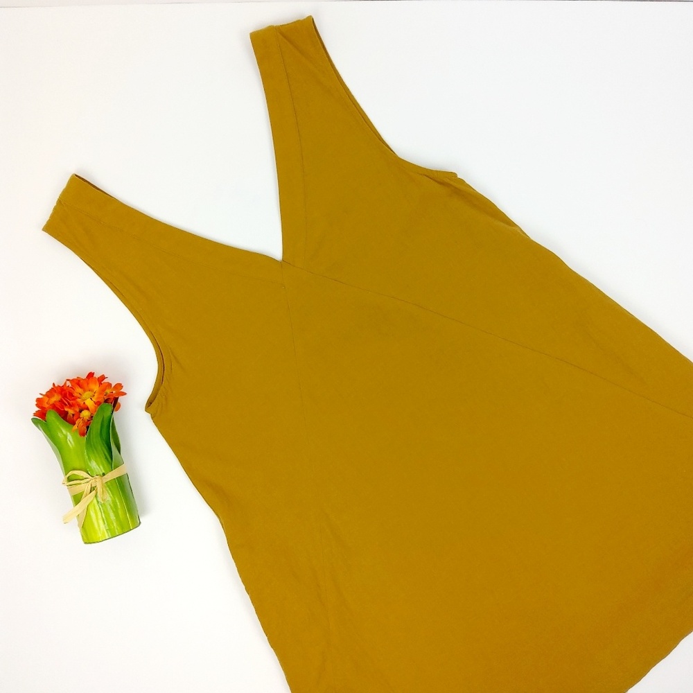 Grade & Gather Mustard Pop Over Dress Size Small